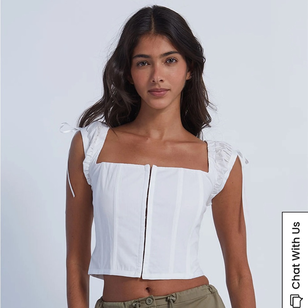 Kendall & Kylie Hook & Eye Lace Up Corset Top